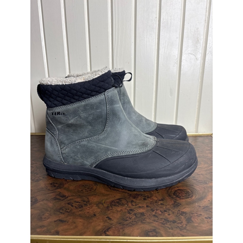 LL Bean Tek 2.5 Grey Leather Primaloft 200g Insulated Winter Boots Women sz 11